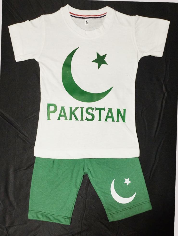 Boys Jashny-Azadi Special T-Shirt And Short 14August Special