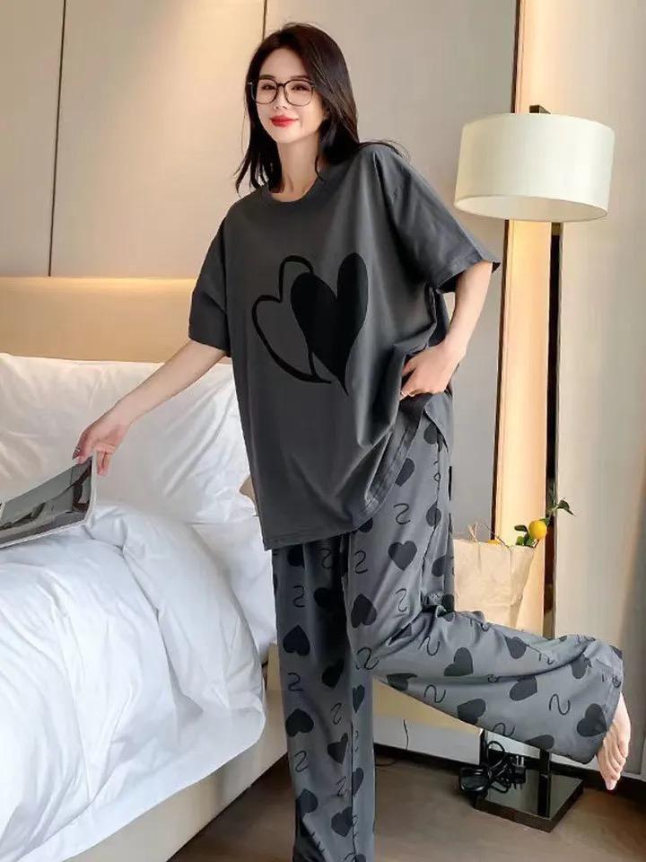 2 Pcs Women's stitched Printed Night Suit