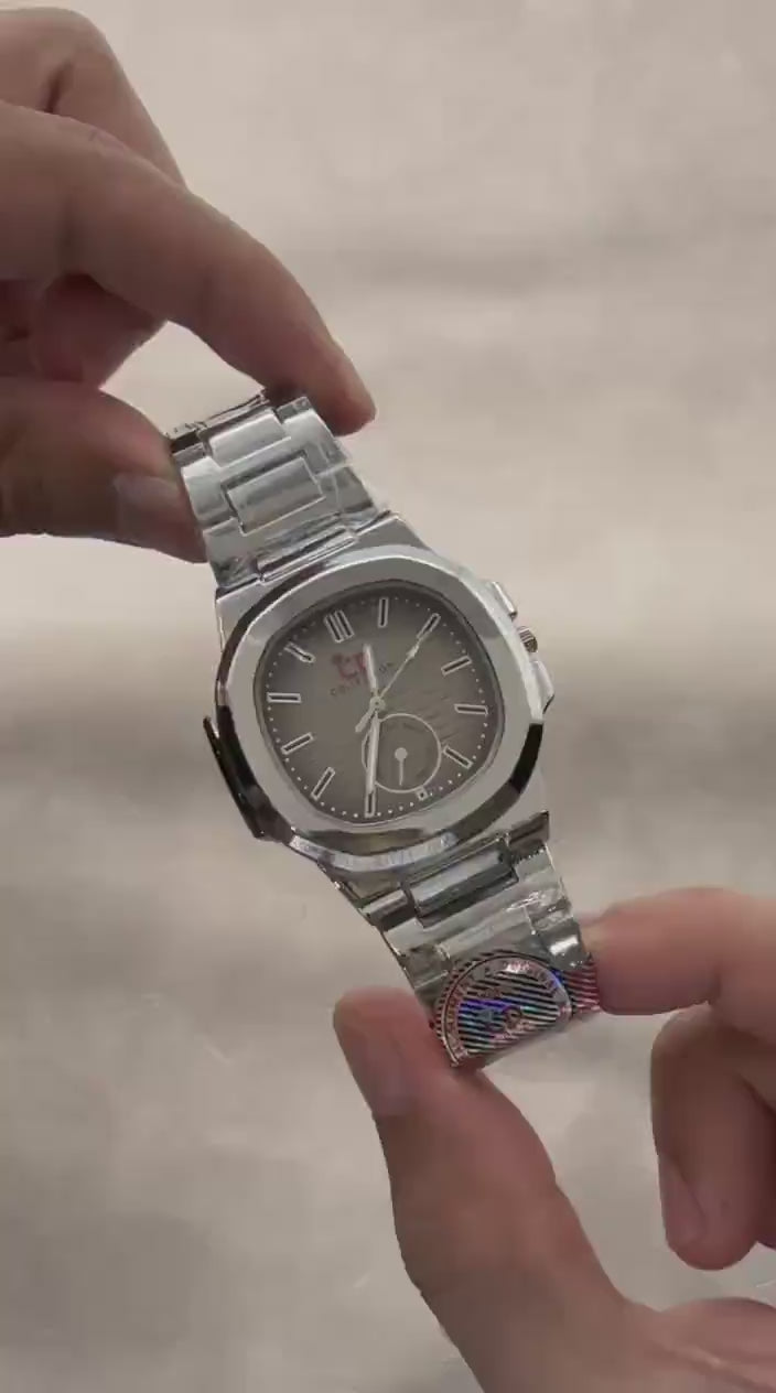 Men's Stainless Steel Round Chain Watch